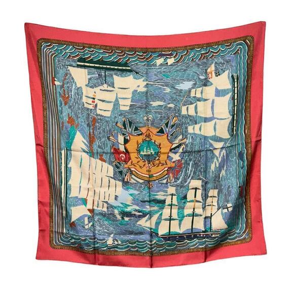 Hermes Scarf  Henry F. Smith Sailor 90cm 100% Silk Square Scarf - Picture 1 of 15